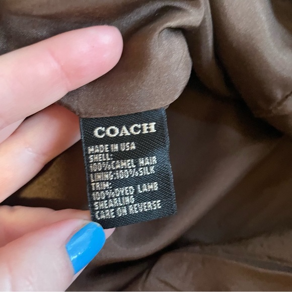 Coach 1941 Brown Camel Fur Trimmed Shift Tent Silk Lined Midi Dress 4 - Picture 5 of 8